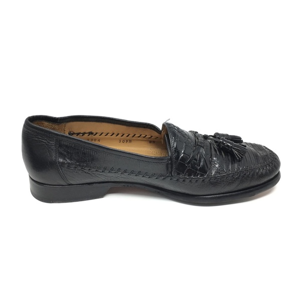 Mezlan Loafers Dress Shoes Size 8.5 M Black Lizard main image 4